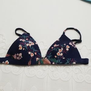 18T Triangl navy floral bikini tops, various sizes